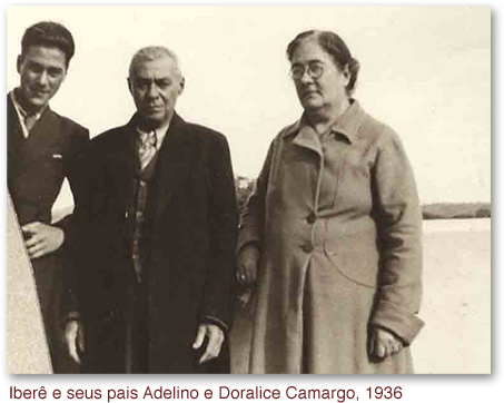 Iberê e seus pais Adelino e Doralice Camargo, 1936